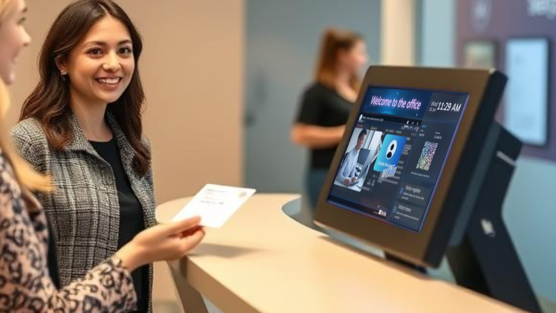 Visitor self service kiosk
