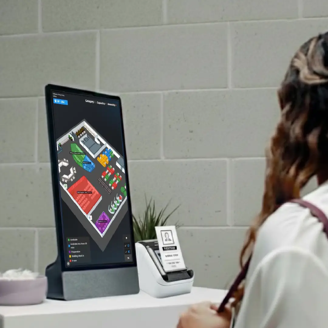 Brother QL820NWB printing visitor badge